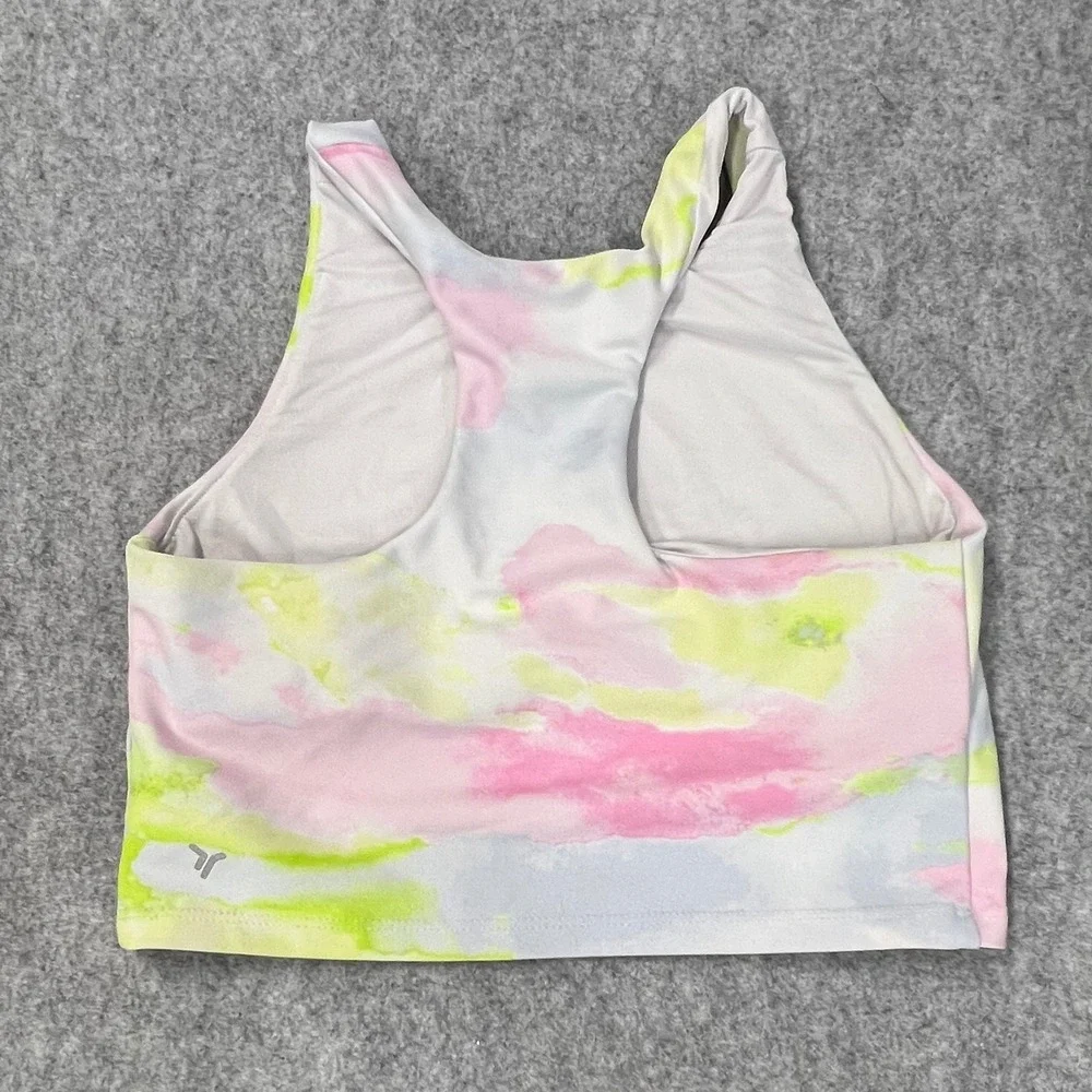Old Navy Active Girls Powersoft Go-Dry Sports Bra Tie Dye Pastel Pink Yellow M 8